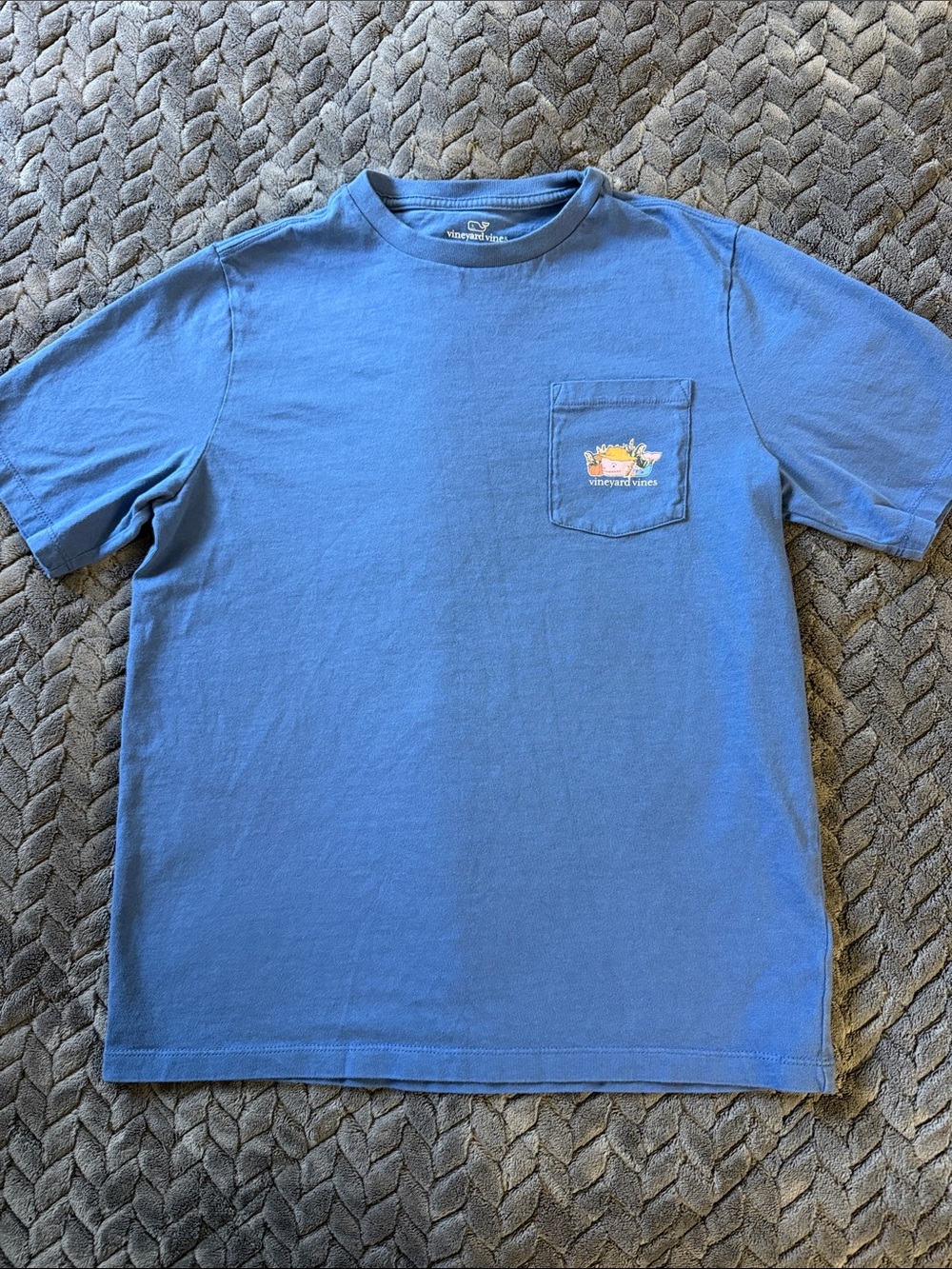 Vineyard Vines Washed Blue Scarecrow Short-Sleeve Pocket Tee
